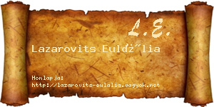 Lazarovits Eulália névjegykártya